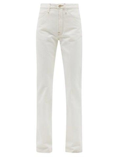 Matchesfashion.com Frame - Le Italien High-rise Flared Jeans - Womens - White