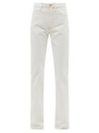 Matchesfashion.com Frame - Le Italien High-rise Flared Jeans - Womens - White