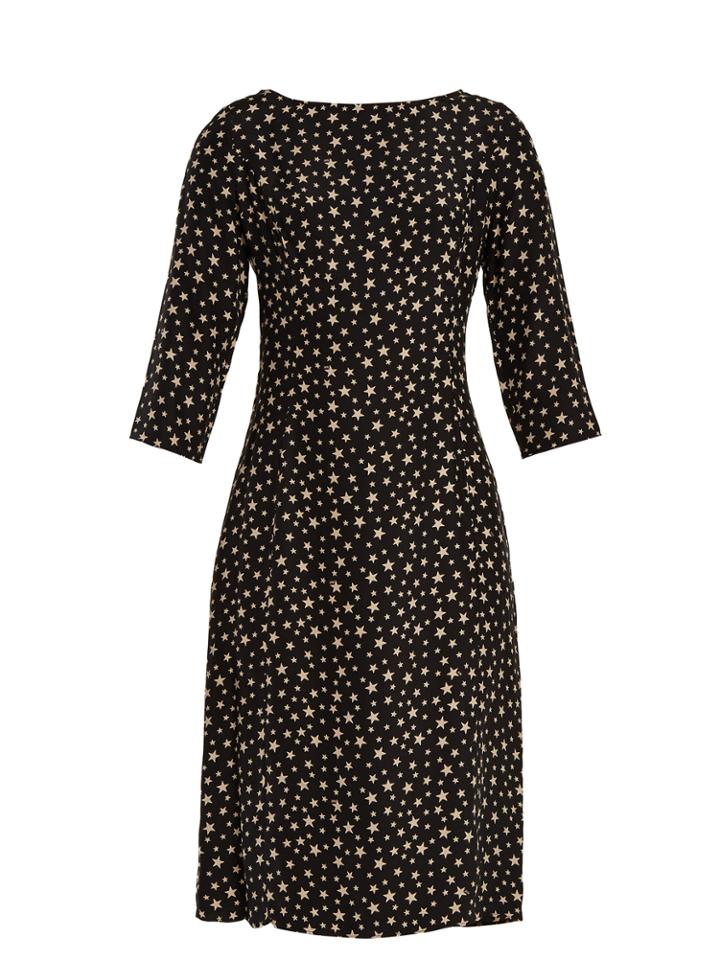 Hvn Clara Star-print Silk Dress