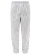 Matchesfashion.com Comme Des Garons Shirt - Striped Cotton-poplin Trousers - Mens - Blue White