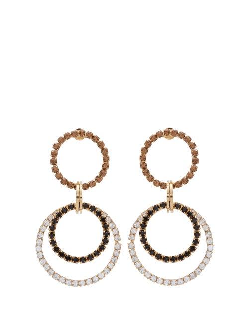 Matchesfashion.com Rosantica By Michela Panero - Rock Crystal Embellished Hoop Earrings - Womens - Multi