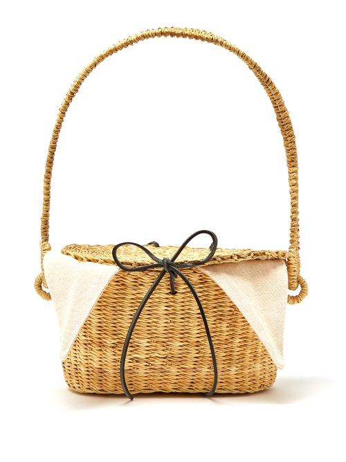 Matchesfashion.com Muu - Jeanne Mini Woven Straw Bucket Bag - Womens - Cream