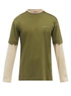 Mens Rtw Jacquemus - Hybrid Panelled Cotton-jersey Long-sleeve T-shirt - Mens - Green