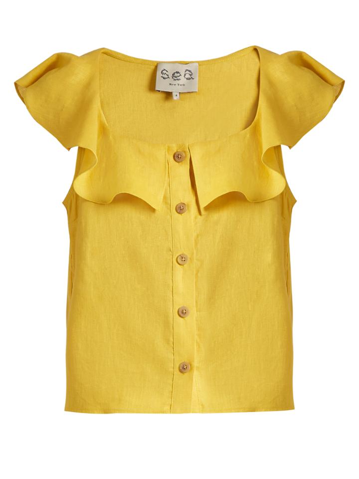 Sea Lola Scoop-neck Sleeveless Linen Top