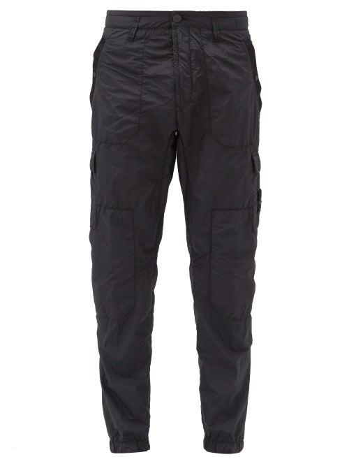 Matchesfashion.com Stone Island - Seersucker Cargo Trousers - Mens - Black