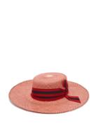 Matchesfashion.com Sensi Studio - Trinado Ribbon Trim Straw Boater Hat - Womens - Red