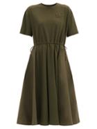 Matchesfashion.com Moncler - Drawstring-waist Cotton T-shirt Dress - Womens - Khaki
