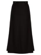 Matchesfashion.com Gabriela Hearst - Baccino Wool Crepe Midi Skirt - Womens - Black