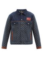 Gucci - Gg-jacquard Denim Jacket - Mens - Blue