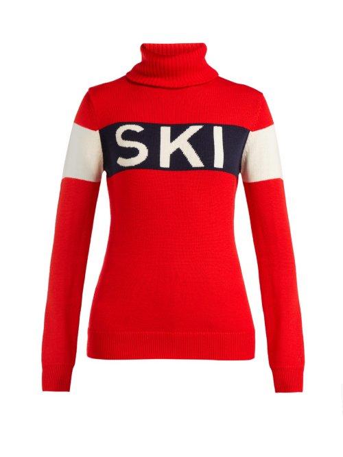 Matchesfashion.com Perfect Moment - Ski Roll Neck Wool Sweater - Womens - Red Multi