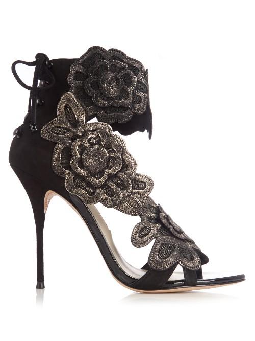 Sophia Webster Winona Floral-appliqu Suede Sandals
