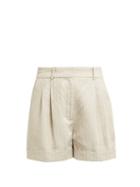 Matchesfashion.com Racil - Max Striped Linen Shorts - Womens - Beige