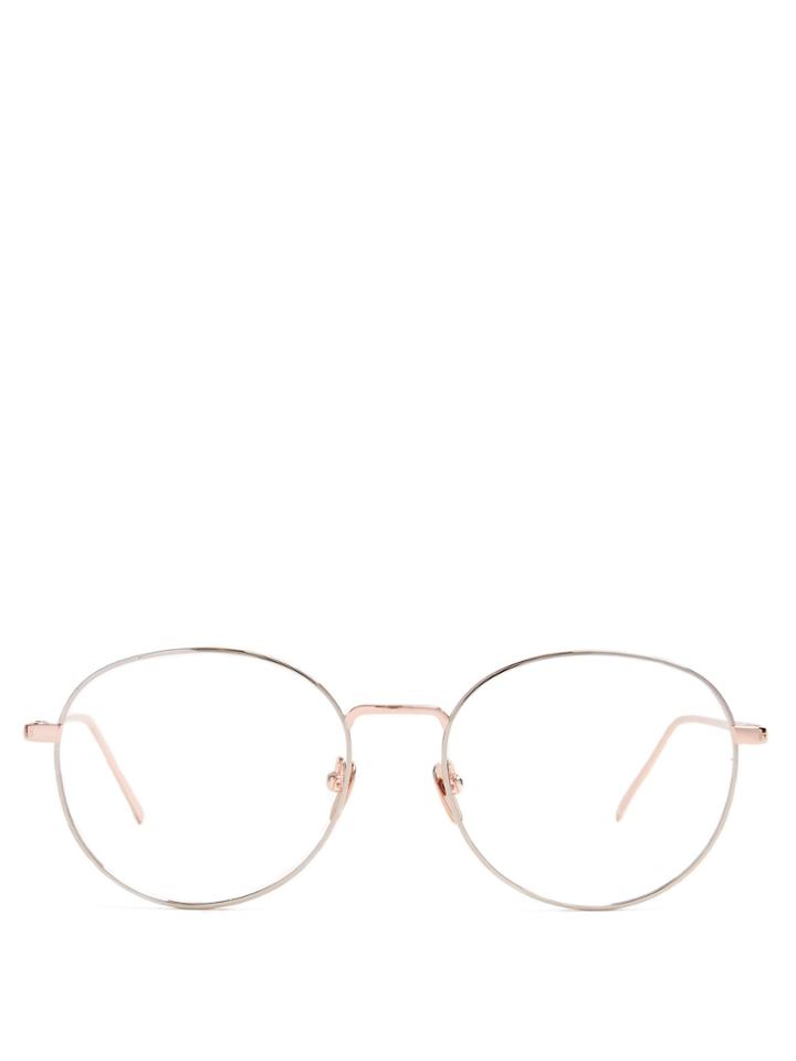 Linda Farrow Bi-colour Gold-plated Oval-frame Glasses