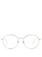 Linda Farrow Bi-colour Gold-plated Oval-frame Glasses