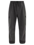 Matchesfashion.com Y-3 - Logo-print Cotton-blend Trousers - Mens - Grey