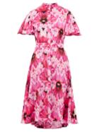 Matchesfashion.com Alexander Mcqueen - Endangered Floral-print Silk-crepe Dress - Womens - Pink Multi