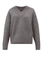Matchesfashion.com Joseph - V Neck Wool Blend Sweater - Womens - Dark Grey