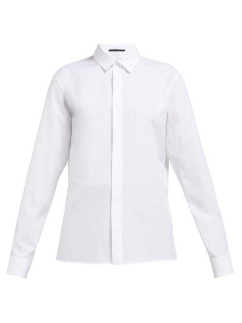 Matchesfashion.com Haider Ackermann - Satin Lined Cuff Cotton Shirt - Womens - White