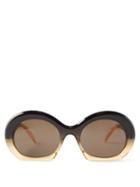 Loewe - Oversized Round Gradient-acetate Sunglasses - Womens - Brown Multi