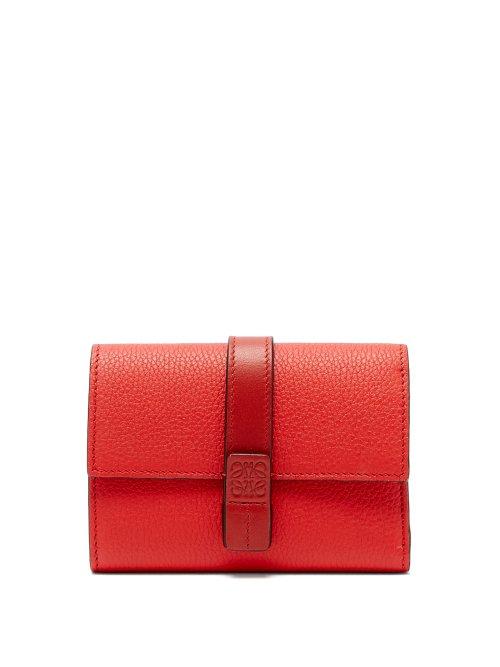 Matchesfashion.com Loewe - Textured Leather Wallet - Womens - Red