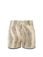 Matchesfashion.com Le Sirenuse, Positano - High-rise Wind-print Cotton Shorts - Womens - Black Print