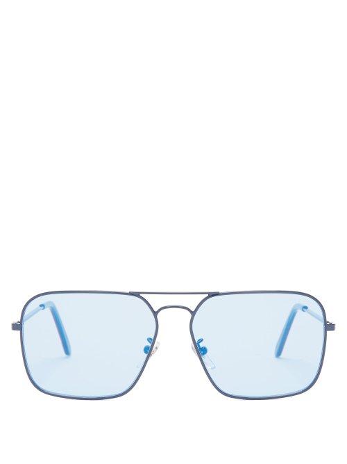 Matchesfashion.com Retrosuperfuture - Iggy Celeste Aviator Sunglasses - Womens - Light Blue