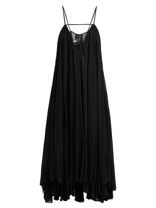 Matchesfashion.com Jacquemus - Bellezza Draped Chiffon Midi Dress - Womens - Navy