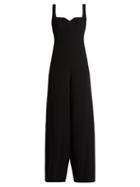 Osman Sweetheart-neckline Wide-leg Crepe Jumpsuit