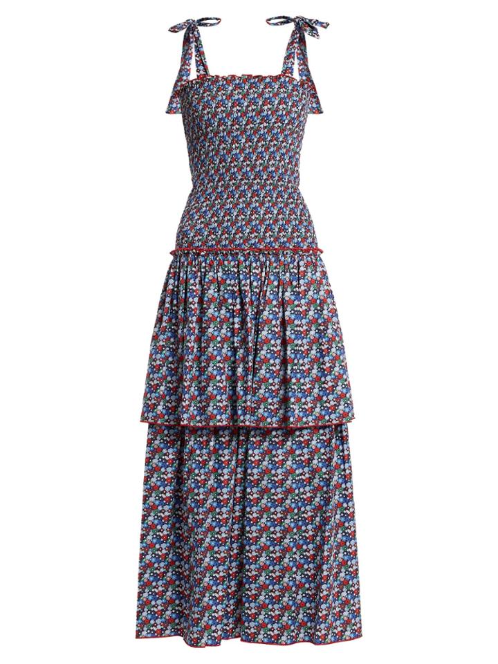 Gül Hürgel Floral-print Smocked Cotton Dress