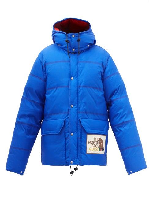 Gucci - X The North Face Hooded Quilted Down Coat - Mens - Blue