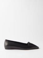 Toteme - The Gathered Leather Ballet Flats - Womens - Black