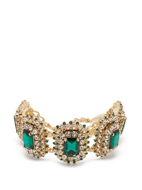 Matchesfashion.com Dolce & Gabbana - Crystal Choker - Womens - Green