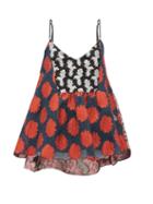 Matchesfashion.com Biyan - Serika Floral-brocade Flared Cami Top - Womens - Orange Multi