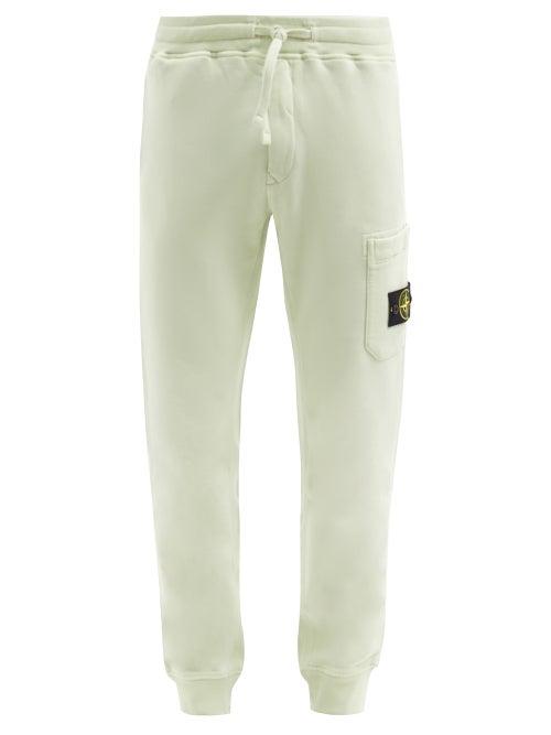 Matchesfashion.com Stone Island - Logo-patch Cotton-jersey Track Pants - Mens - Light Green