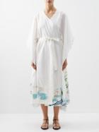 Kilometre Paris - Beach Affair Embroidered Cotton-voile Kaftan - Womens - Multi