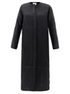 Matchesfashion.com La Collection - Pheme Padded Silk-satin Coat - Womens - Black