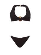 Hunza G - Coco Crinkle-knit Bikini - Womens - Black