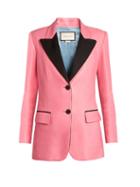 Gucci Peak-lapel Single-breasted Leather Jacket