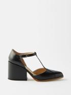 Gabriela Hearst - Dolly 85 Leather T-bar Pumps - Womens - Black