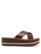Matchesfashion.com Ancient Greek Sandals - Thais Leather Platform Sandals - Womens - Dark Brown