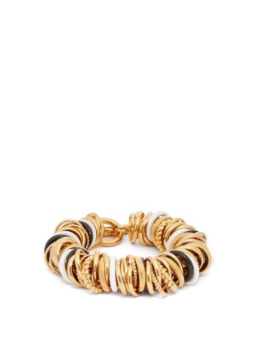 Matchesfashion.com Balenciaga - Ring-embellished Bracelet - Womens - Gold Multi