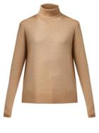 Matchesfashion.com Joseph - Roll Neck Metallic Wool Blend Sweater - Womens - Gold