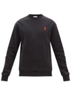 Ami - Ami De Caur-logo Cotton-jersey Sweater - Mens - Black