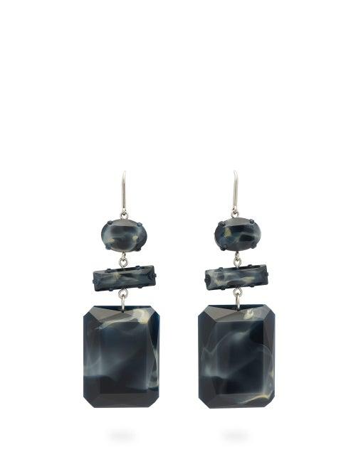 Matchesfashion.com Isabel Marant - Marbled Drop Earrings - Womens - Black