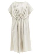 Matchesfashion.com Birkenstock X Toogood - The Mudlark Drawstring-waist Cotton Dress - Womens - Ivory