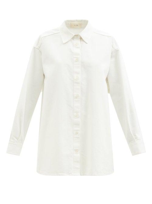 The Row - Frannie Oversized Denim Shirt - Womens - White