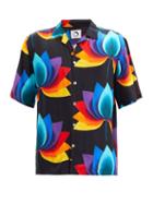 Matchesfashion.com Endless Joy - Bloom Lotus-print Poplin Shirt - Mens - Black