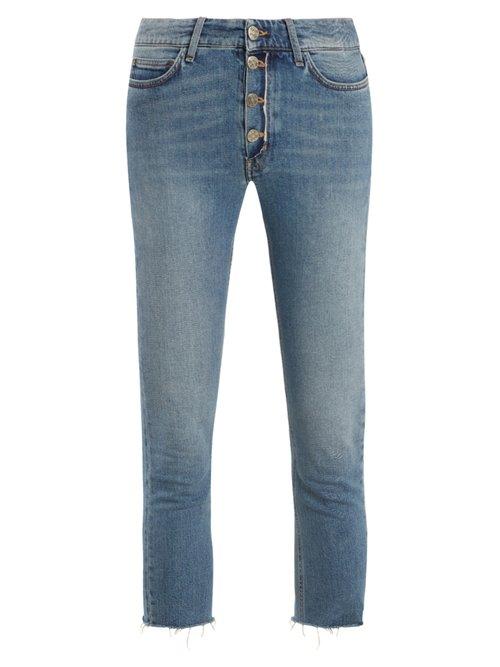 Matchesfashion.com M.i.h Jeans - Nikki High Rise Slim Leg Cropped Jeans - Womens - Mid Blue
