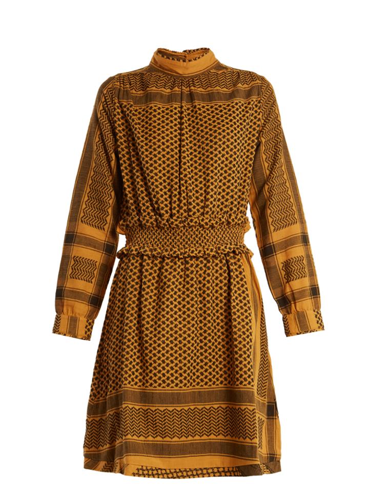 Cecilie Copenhagen Mieka High-neck Scarf-jacquard Cotton Dress