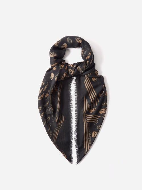 Alexander Mcqueen - Skull-print Twill Scarf - Mens - Black